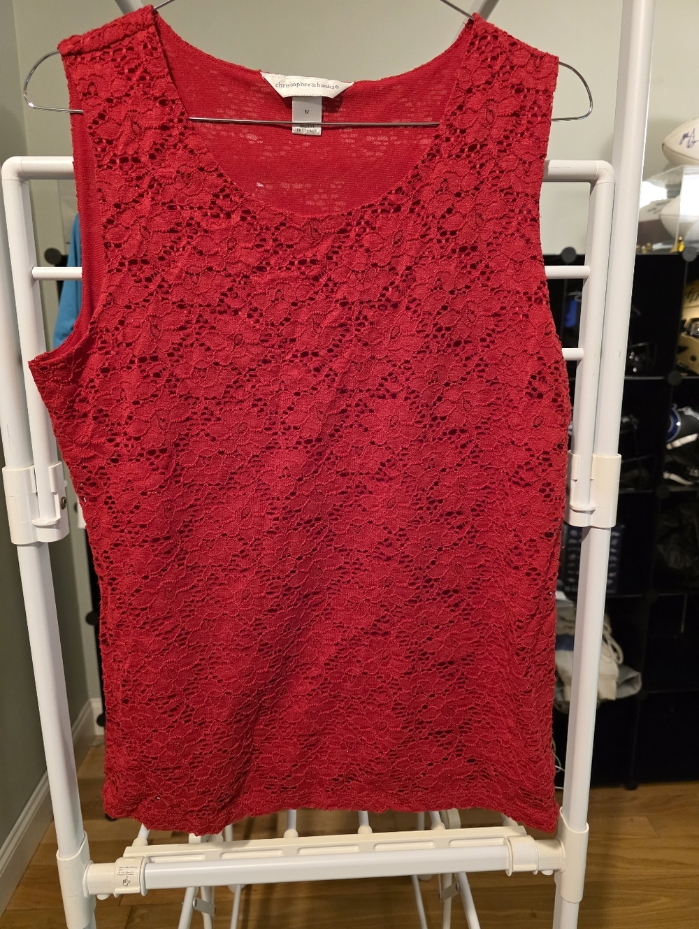 Womens Red Sleeveless Top